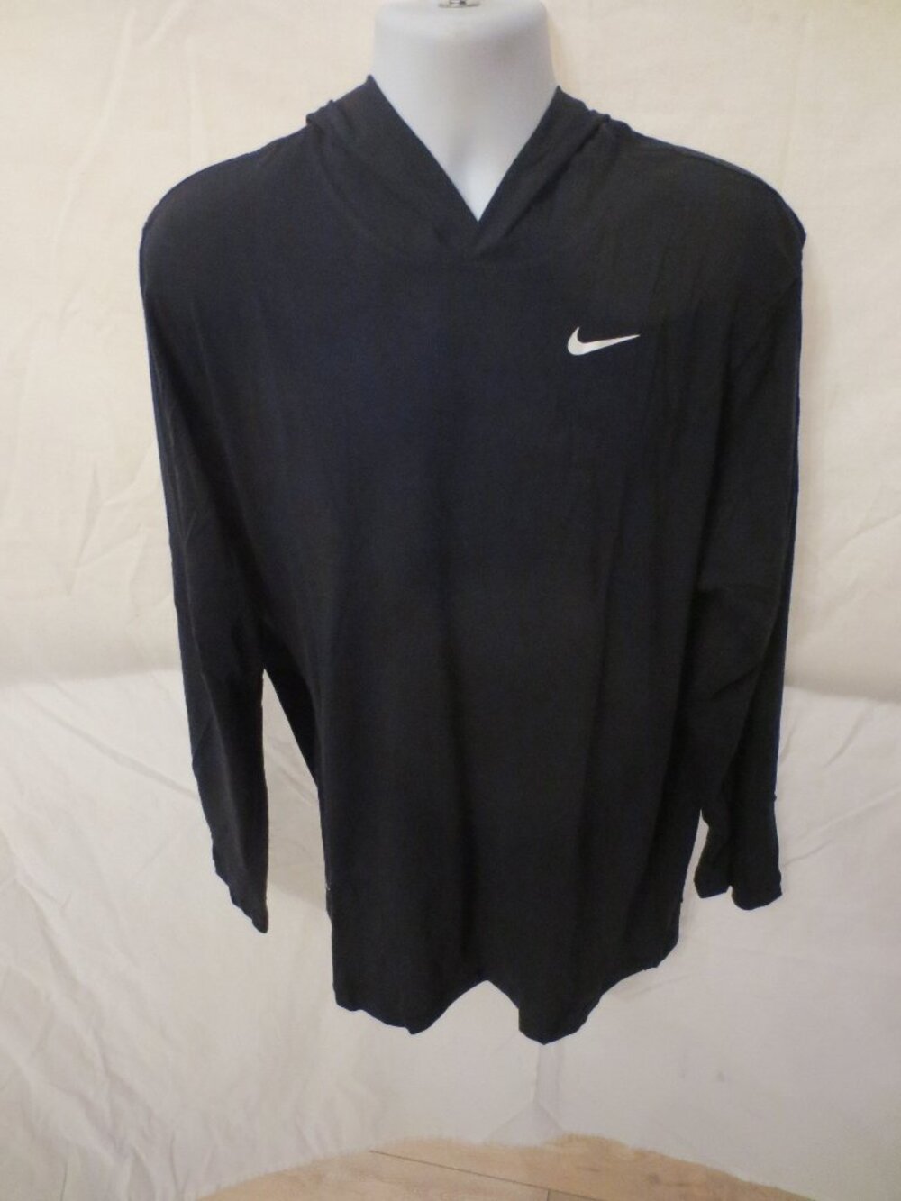 Nike Men's CJ1696-010 Dri-Fit LS Hoodie T-Shirt Black Size: Large & XXL NWT